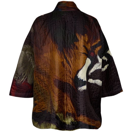 Painterly silk jacket